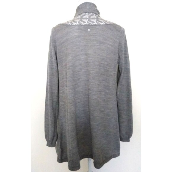 Anthropologie Knitted & Knotted Gray Open Front Knit Wool Blend Cardigan Sz S - Picture 3 of 8